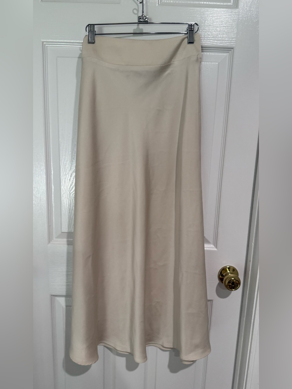 Cream Maxi Skirt with Flowing A-Line Silhouette